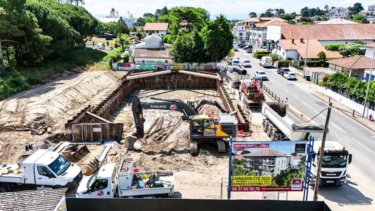 chantier construction terrassement anglet
